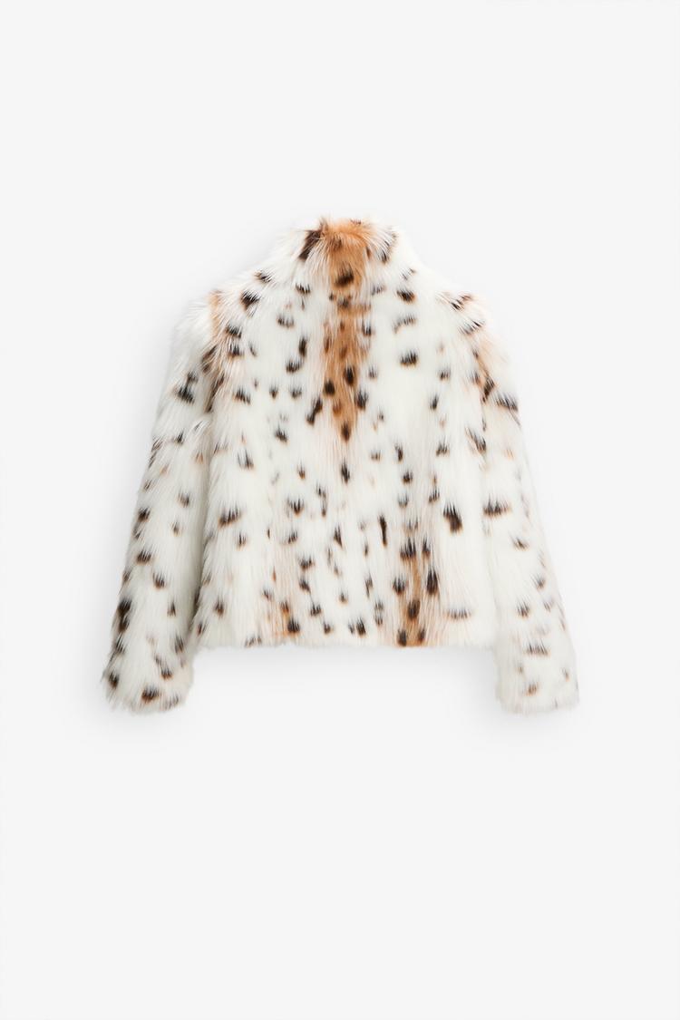ANNALISE - VESTE EN FAUSSE FOURRURE LÉOPARD