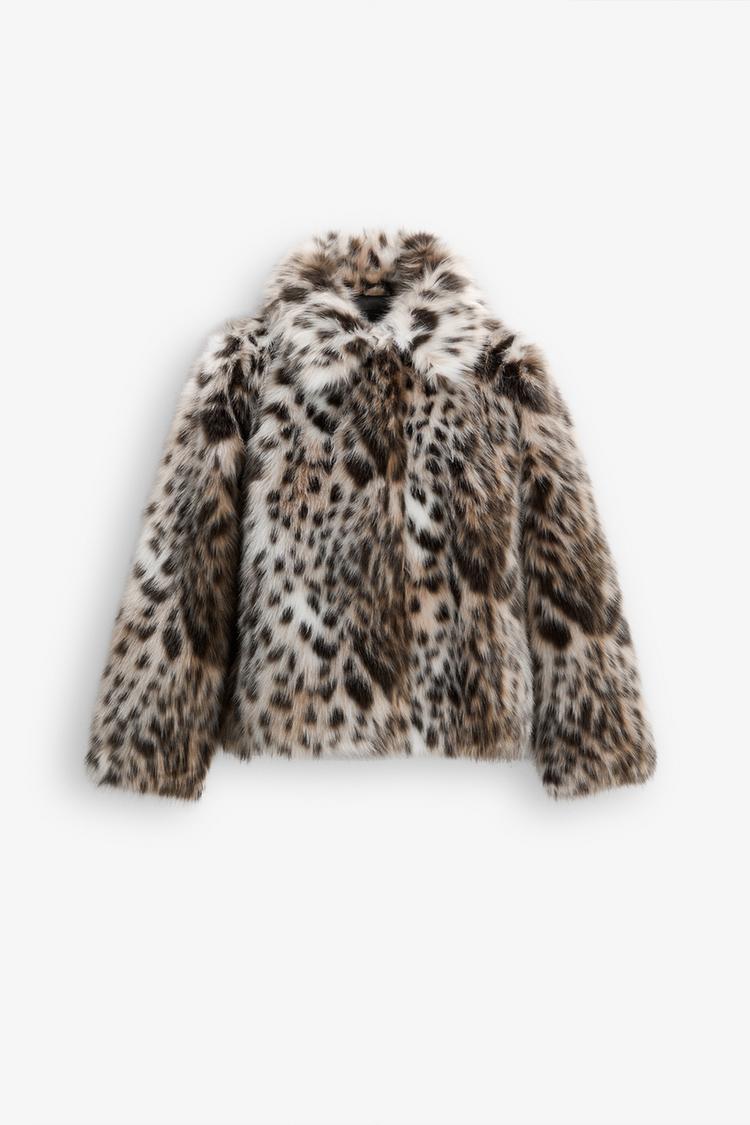 ANNALISE - VESTE EN FAUSSE FOURRURE LÉOPARD