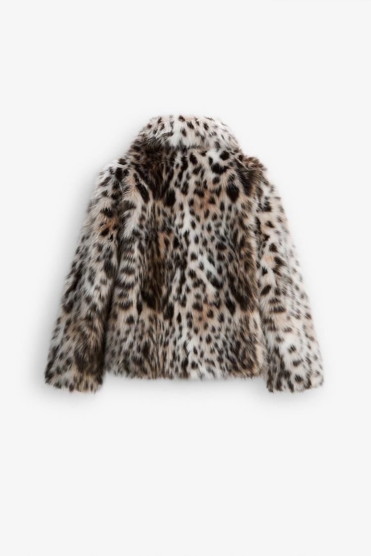 ANNALISE - VESTE EN FAUSSE FOURRURE LÉOPARD