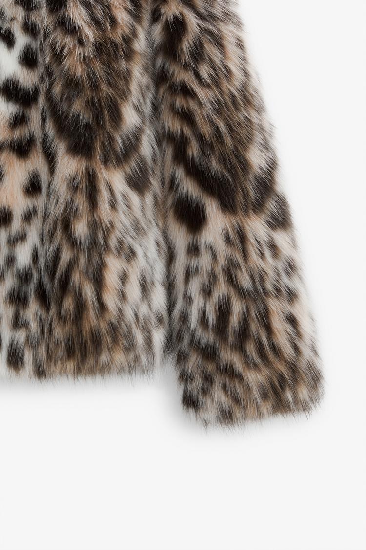 ANNALISE - VESTE EN FAUSSE FOURRURE LÉOPARD