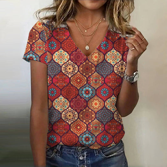 Nina™ | T-Shirt À Imprimé Tribal Vintage