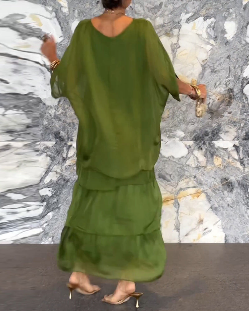 Morgan™ | Robe longue verte superposée