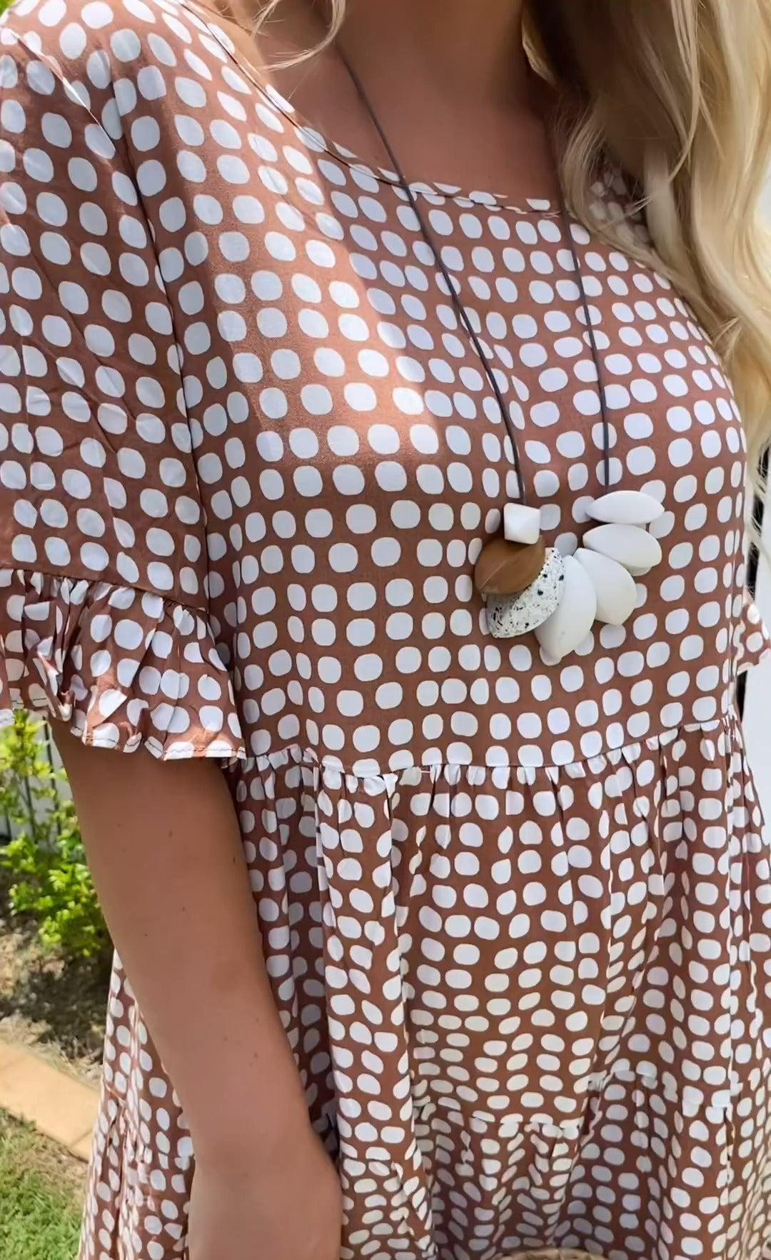 CRISTALE - ROBE MIDI FLUIDE À MANCHES COURTES