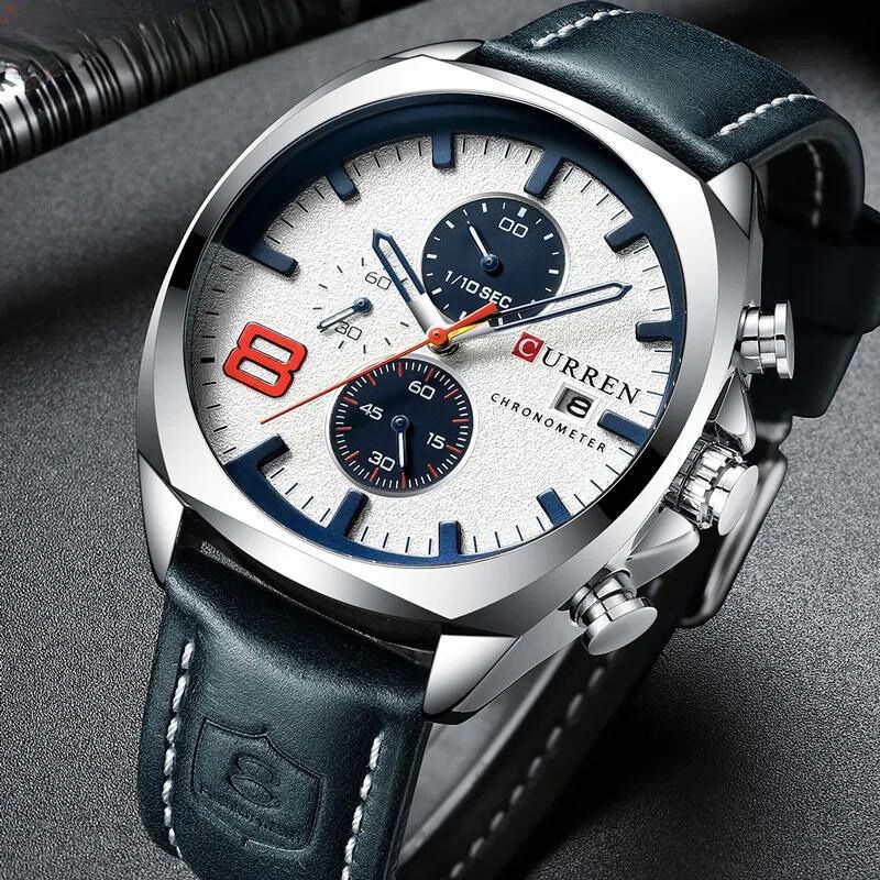 Montre de sport chronographe étanche au design militaire