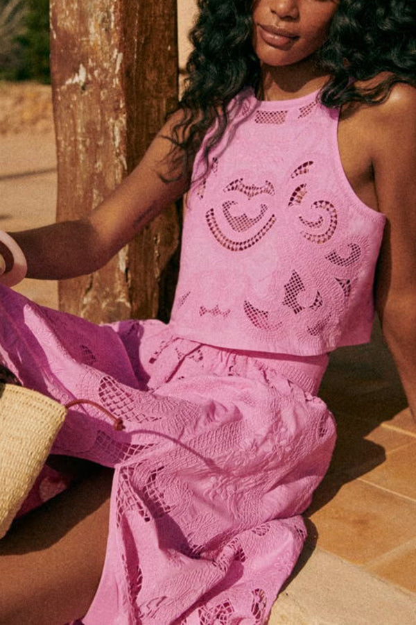 MÉLISSE - ENSEMBLE EN DENTELLE ROSE CHIC