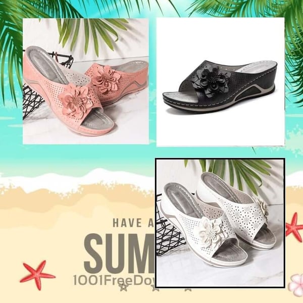 ANNE – SANDALES COMPENSÉES À FLEURS
