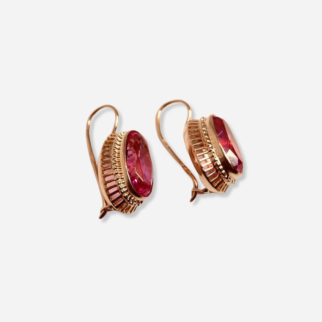 Boucles d'oreilles Rosa Vintage en cristal et or rose