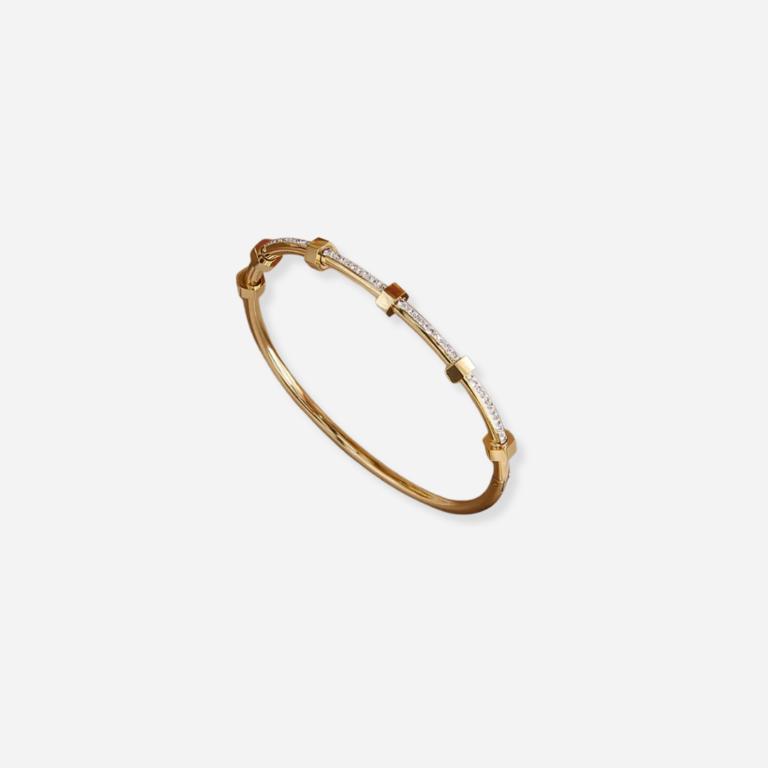 Bracelet Madison de couleur or brillant avec revêtement moissanite