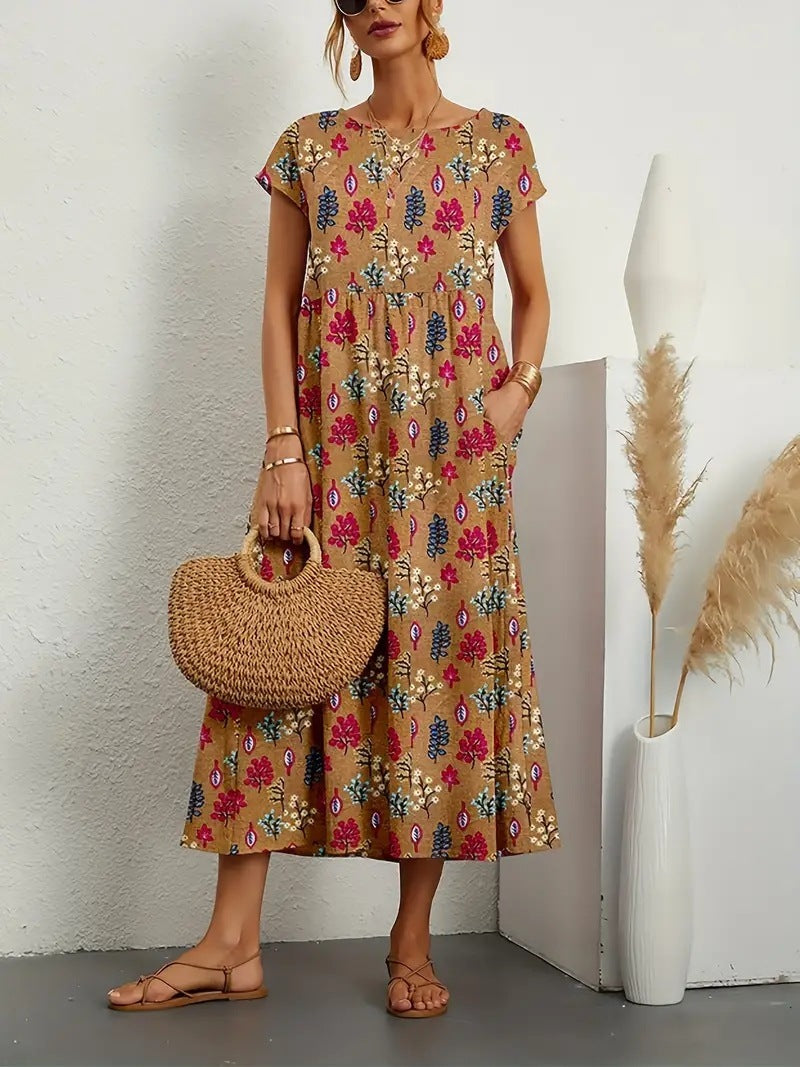 DENISE – ROBE MIDI FLORALE FÉMININE