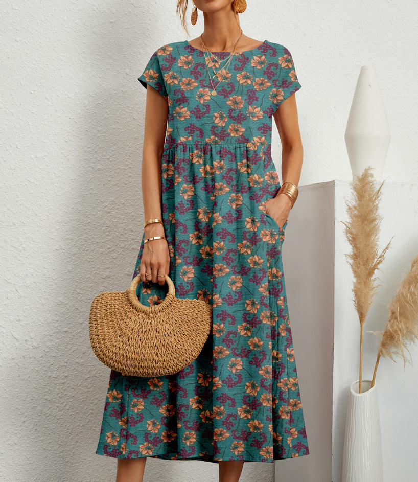 DENISE – ROBE MIDI FLORALE FÉMININE