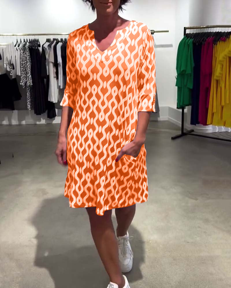 JACQUI - ROBE À ENCOLURE MI-LONGUE IMPRIMÉE DESIGNER