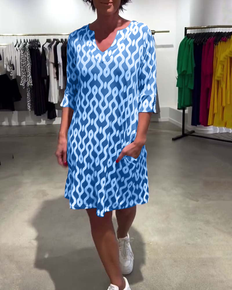 JACQUI - ROBE À ENCOLURE MI-LONGUE IMPRIMÉE DESIGNER