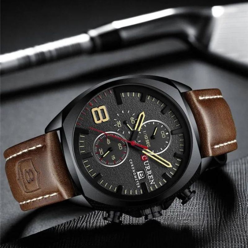 Montre de sport chronographe étanche au design militaire