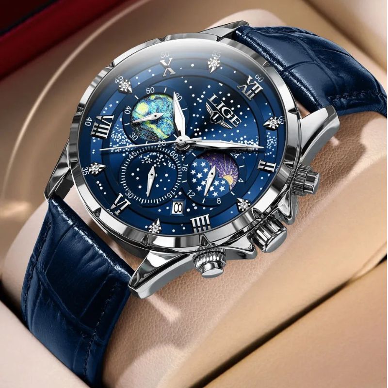 Montre élégante avec phases de lune