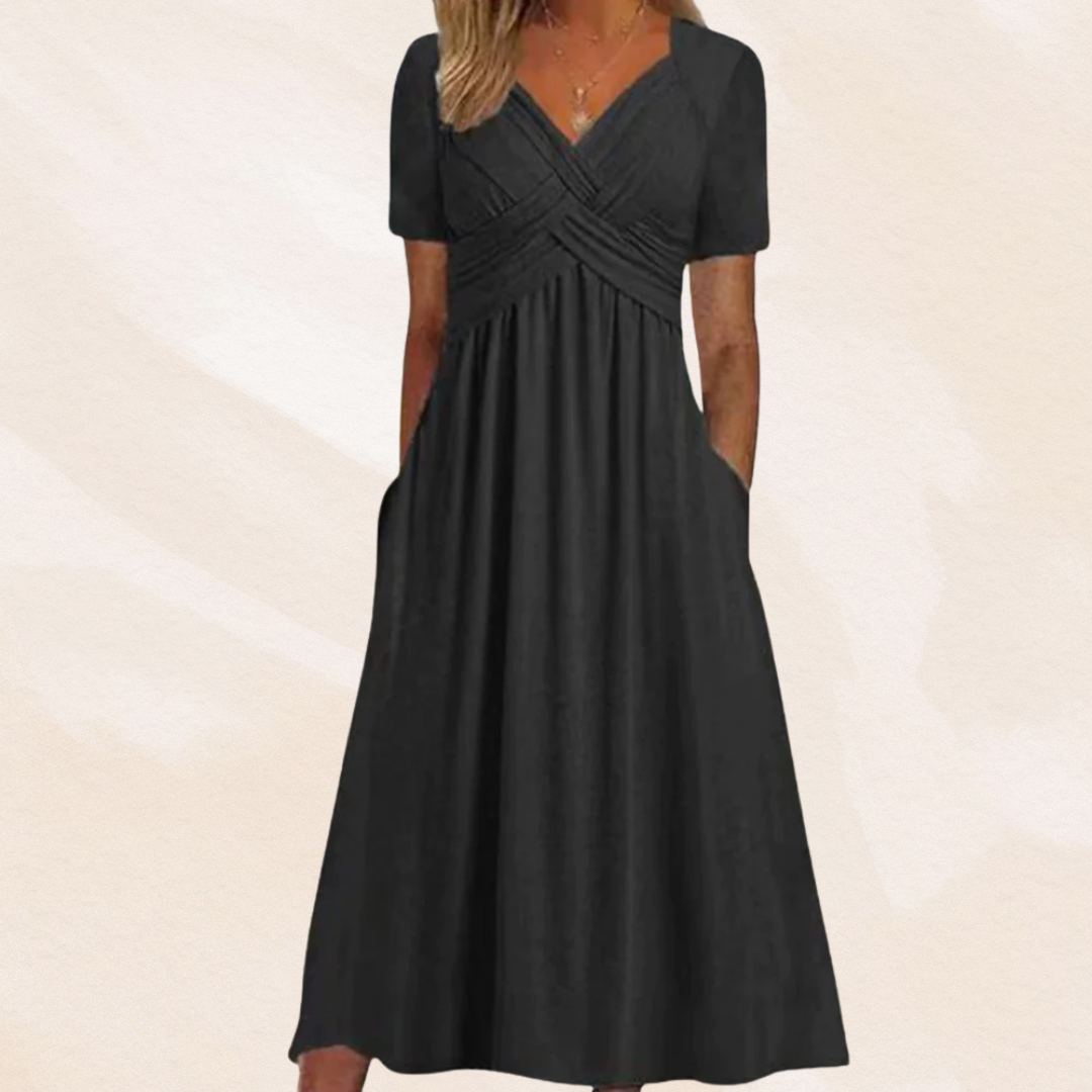 Mirella™ | Robe élégante à col en V