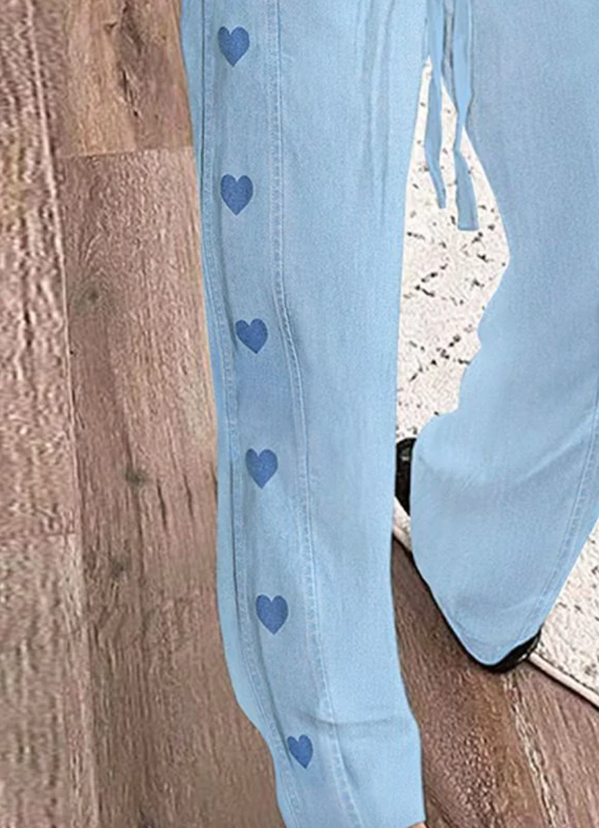 Pantalon bleu frais à poches latérales