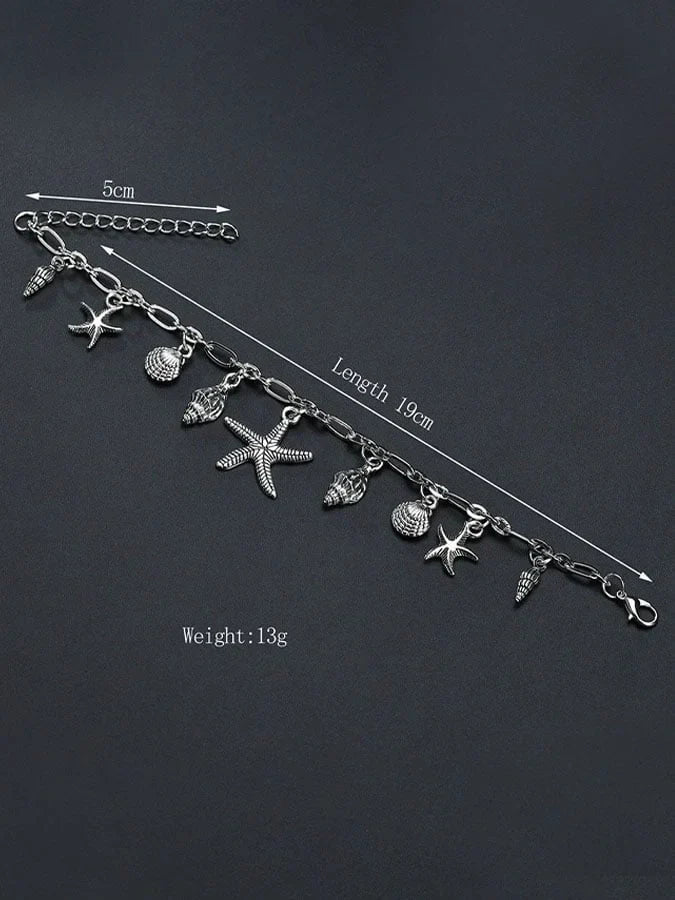 Bracelet de cheville vintage classique en forme d'étoile de mer