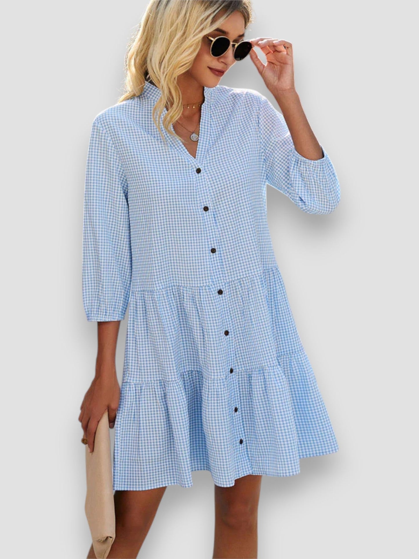 Blanche | Robe à carreaux