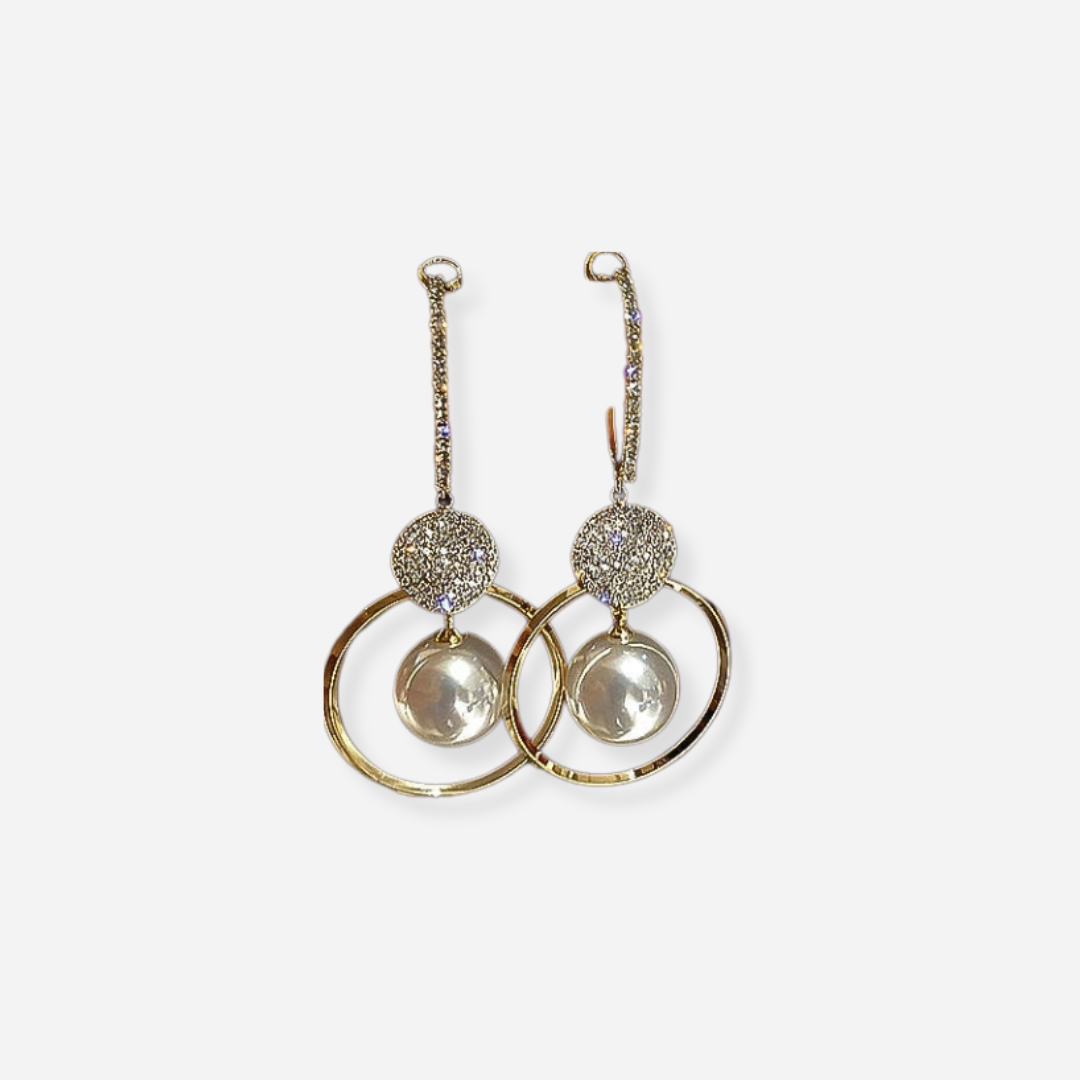 Boucles d'oreilles de luxe Zerra avec perles de culture et zircones