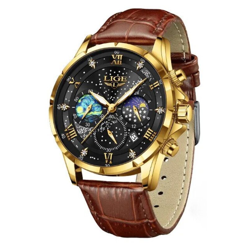 Montre élégante avec phases de lune