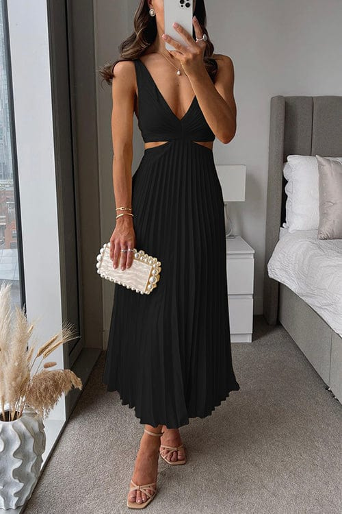 Vrai | Robe plissée en satin pour femmes