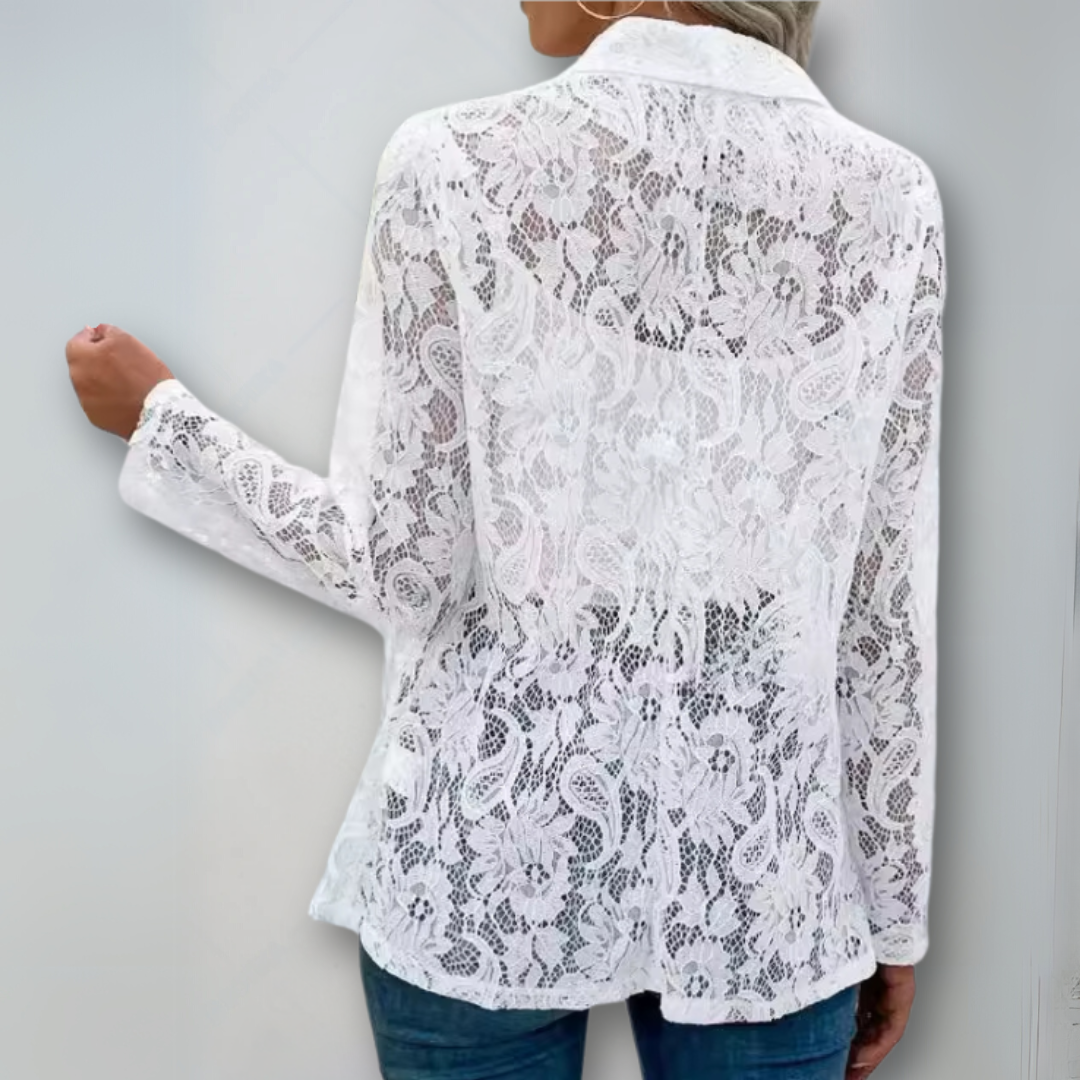 SHEENA - BLAZER EN DENTELLE TRANSPARENTE