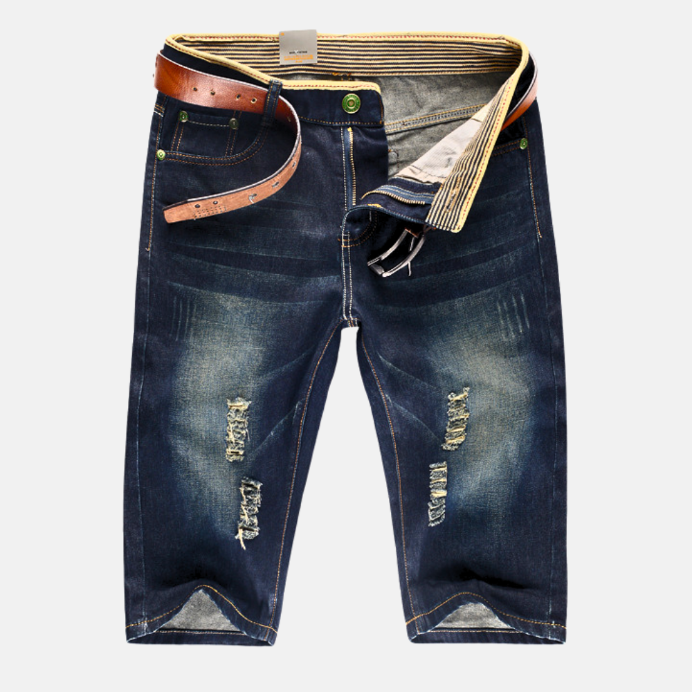 ÉLIAS – SHORTS JEAN À BORDS EFFILÉS