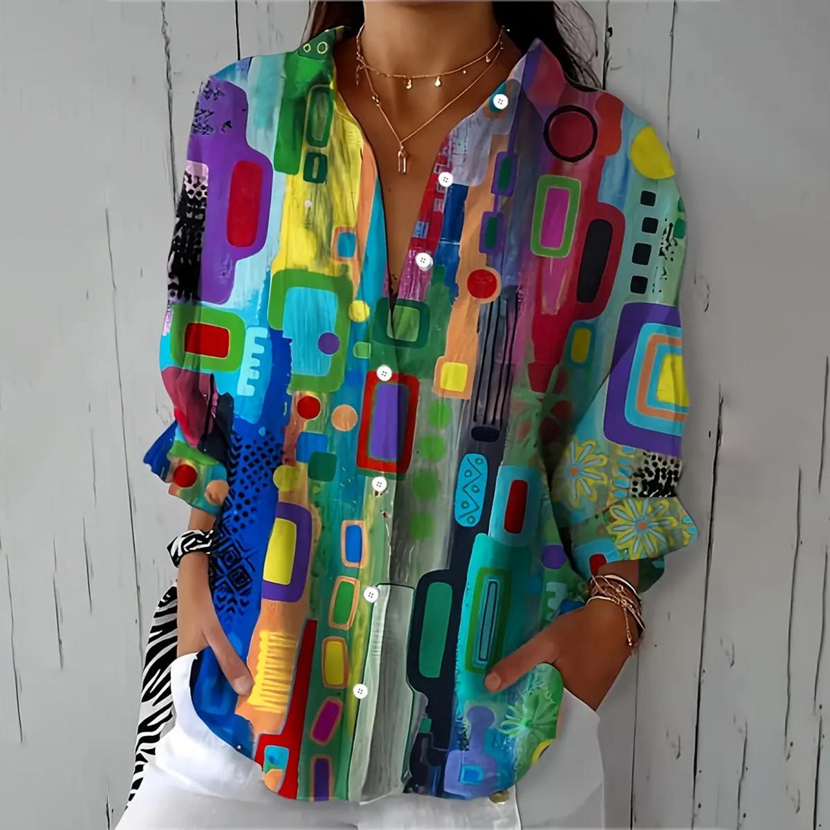 Chemise chic à manches longues et col