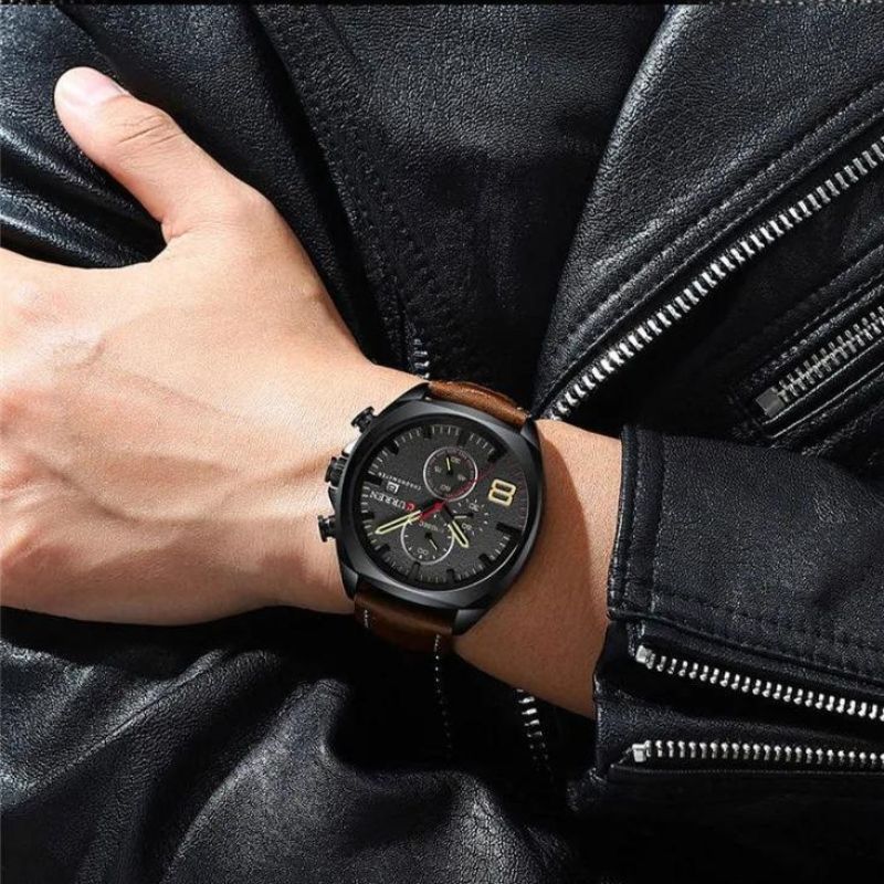 Montre de sport chronographe étanche au design militaire