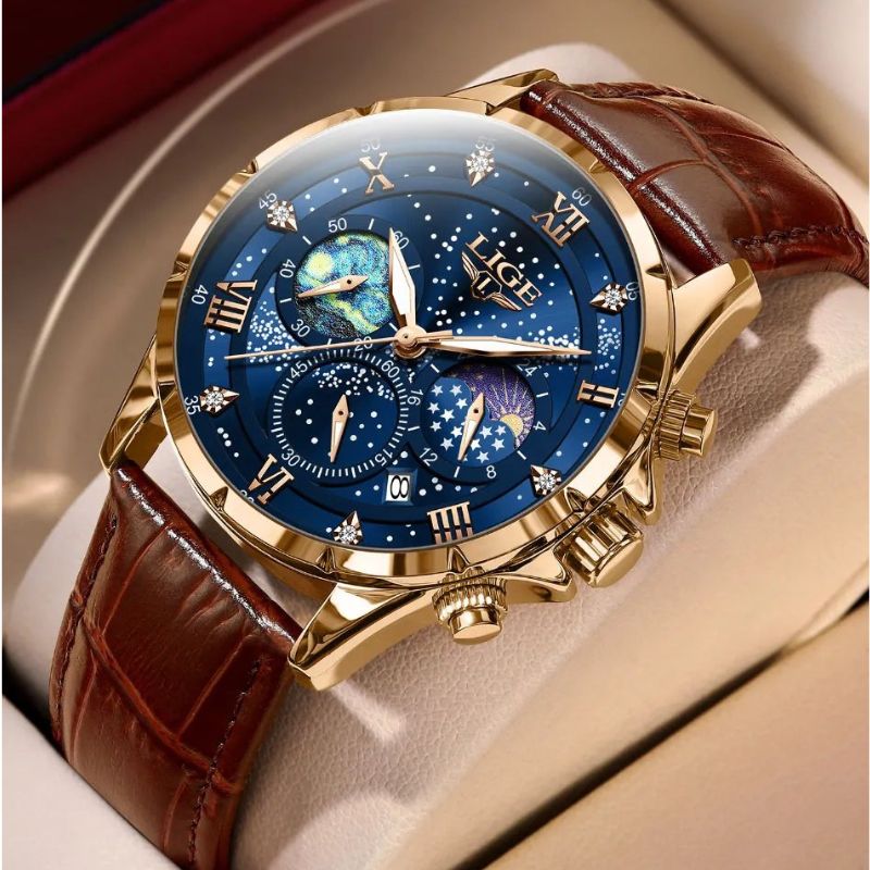 Montre élégante avec phases de lune
