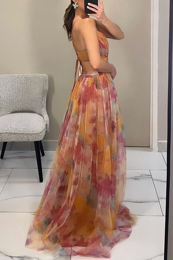 BRIGITTE - MAXI-ROBE FLEURIE RAFFINÉE