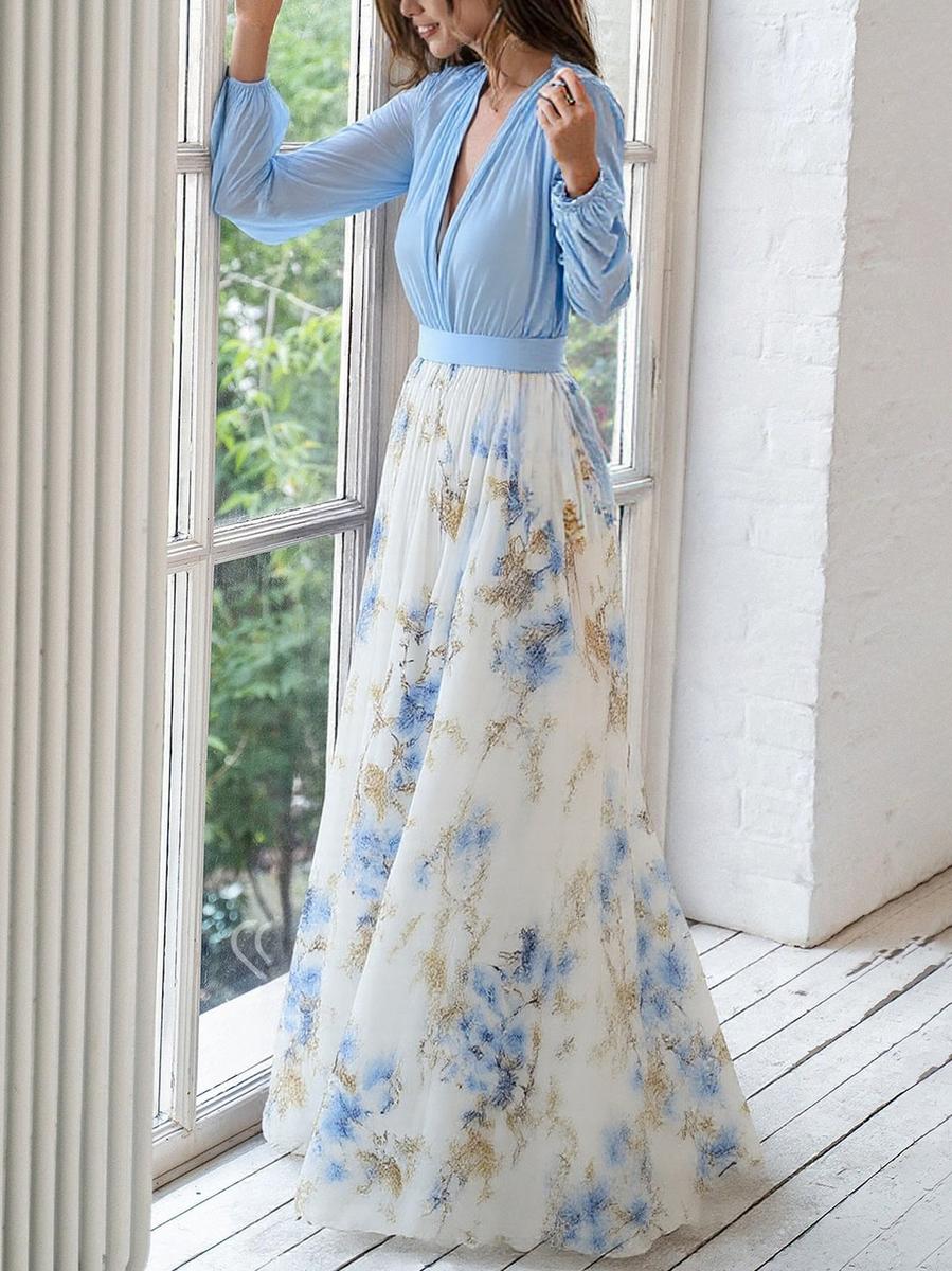 Dolores - Robe longue éblouissante à imprimé floral