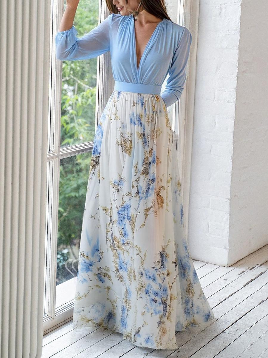 Dolores - Robe longue éblouissante à imprimé floral