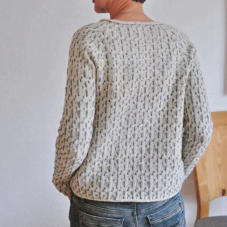 Otilia® - Pull gris élégant à encolure bateau
