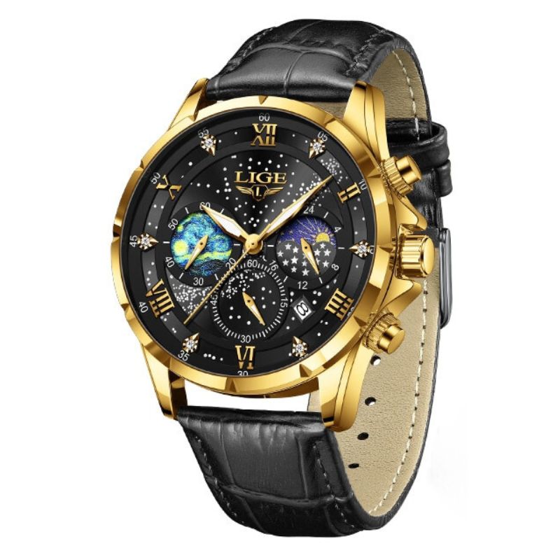 Montre élégante avec phases de lune