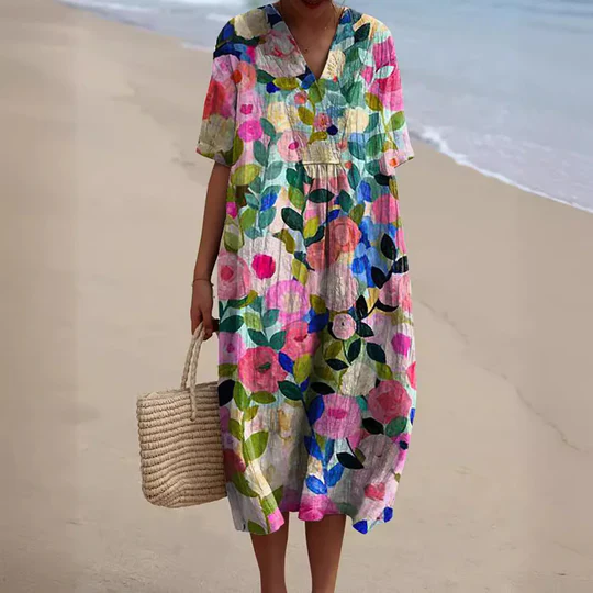 GABRIELA – ROBE DÉCONTRACTÉE À THÈME FLORAL