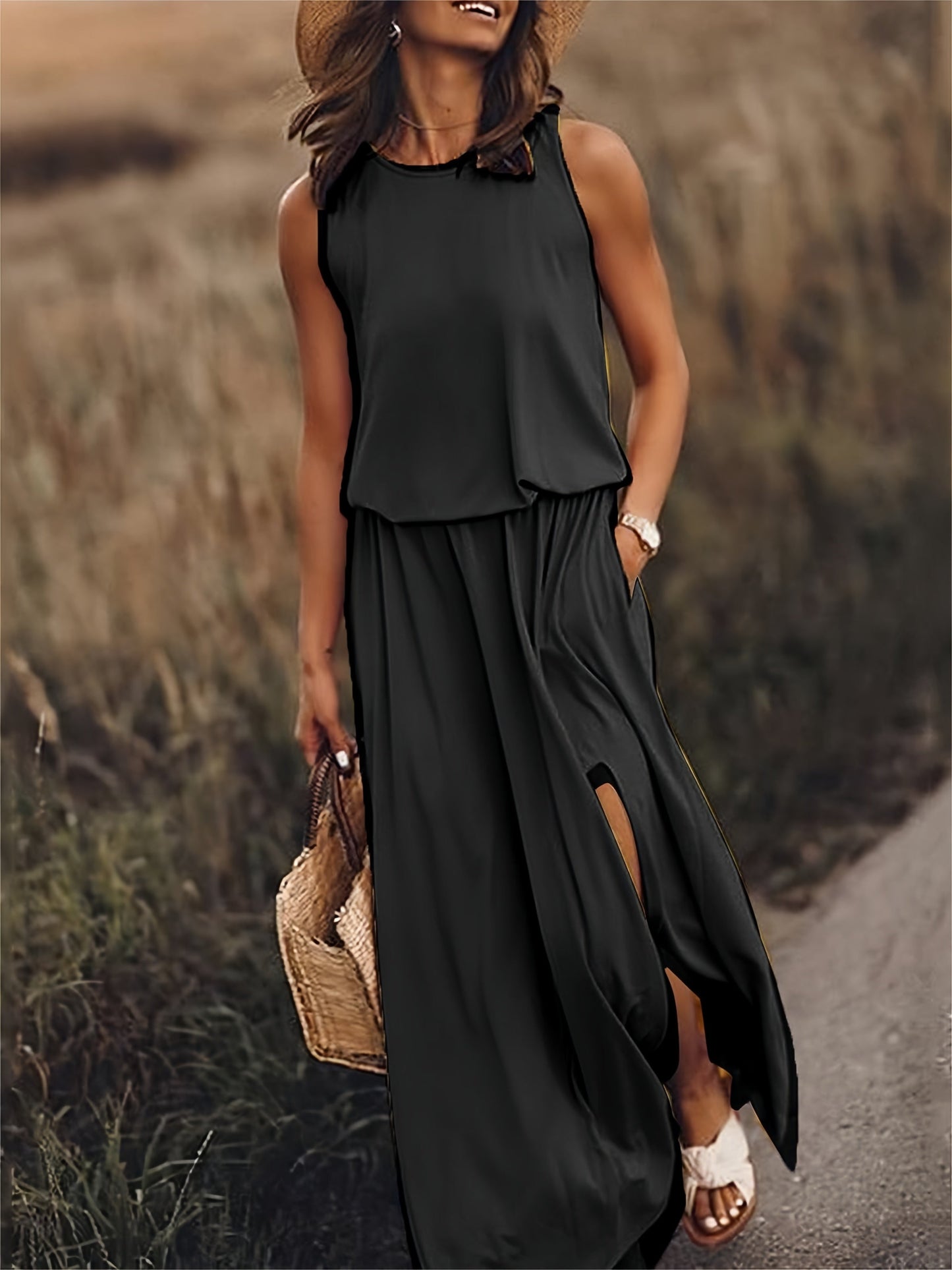 MAÏA – ROBE LONGUE SANS MANCHES