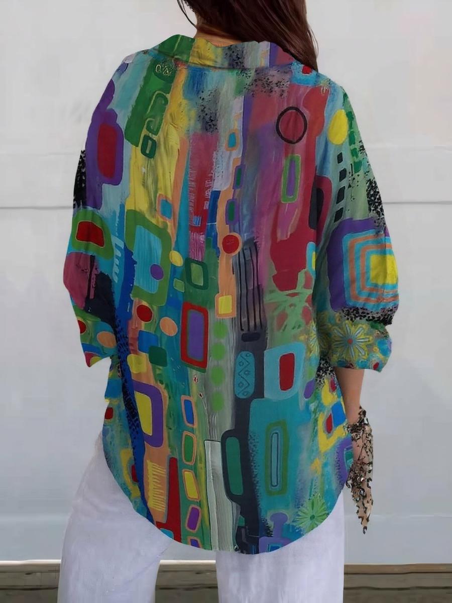 Chemise chic à manches longues et col