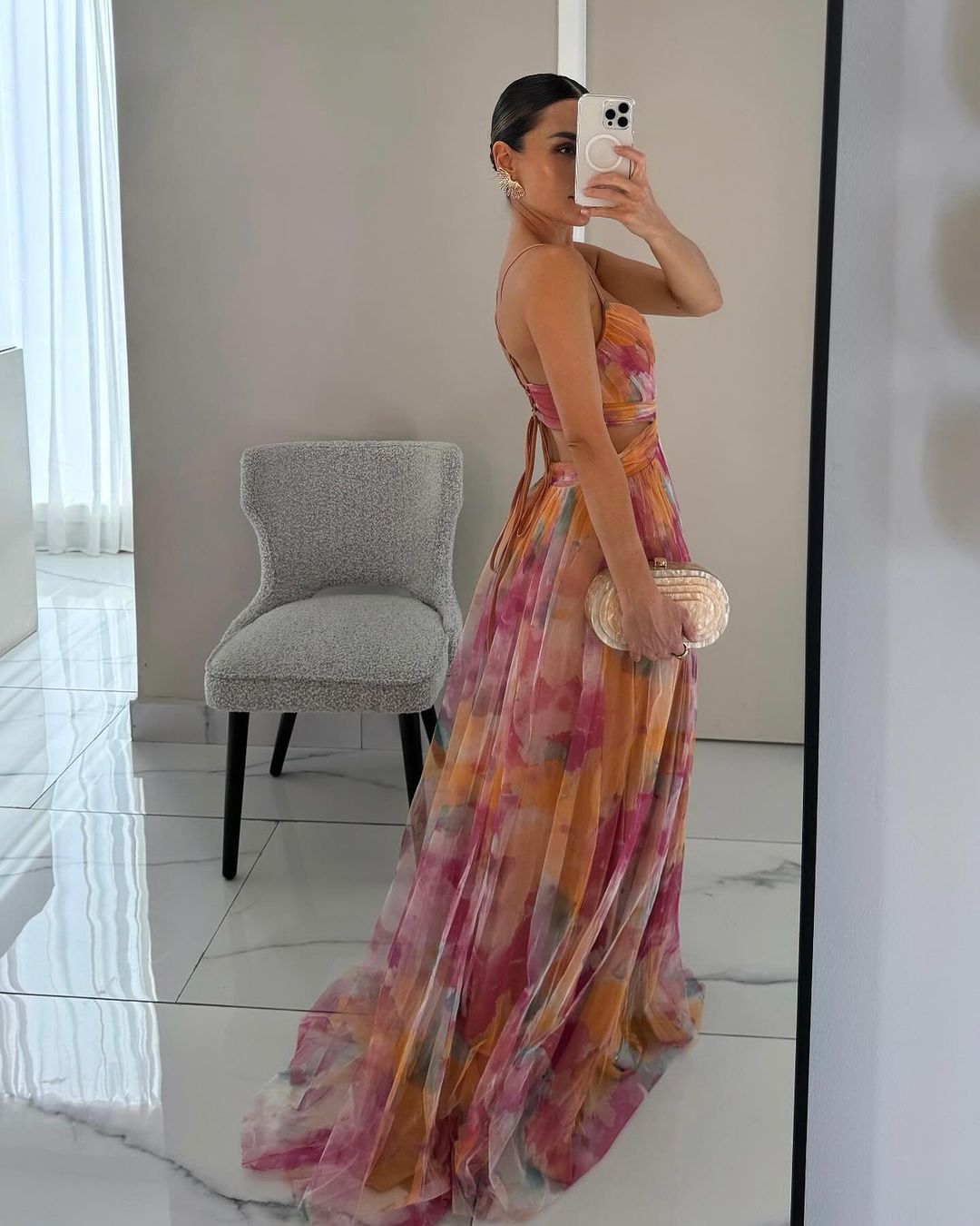 BRIGITTE - MAXI-ROBE FLEURIE RAFFINÉE