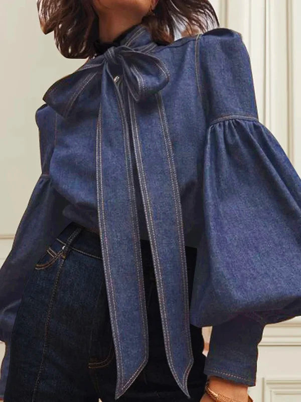 Christy™ | Blouse en jean bouffante