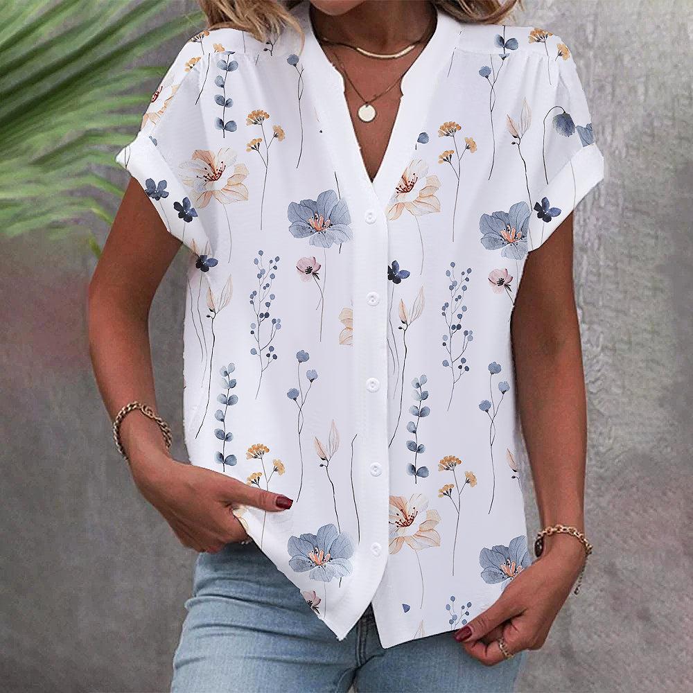 Chemise boutonnée à fleurs