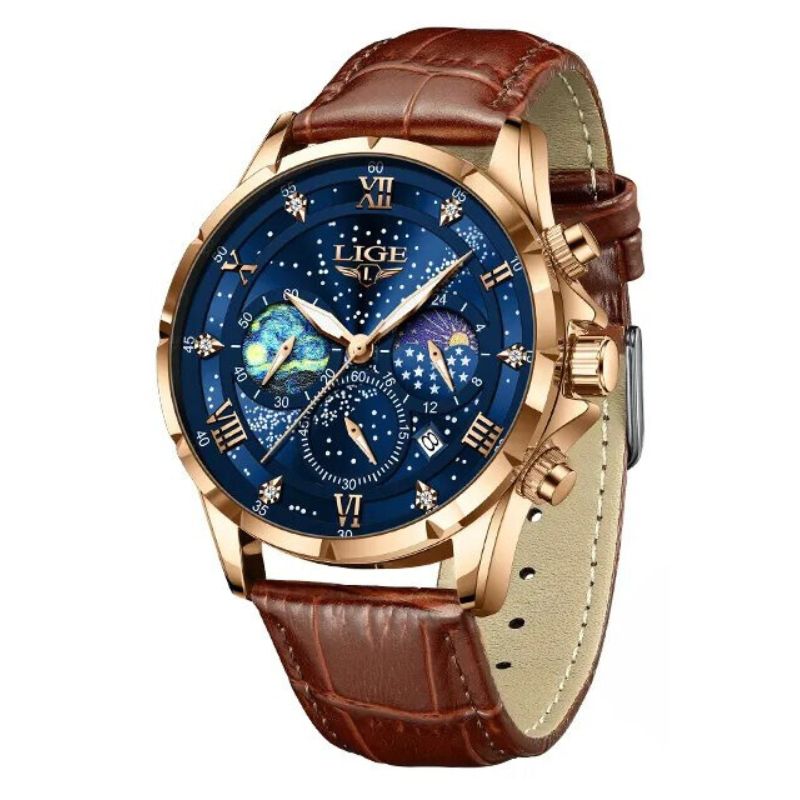 Montre élégante avec phases de lune