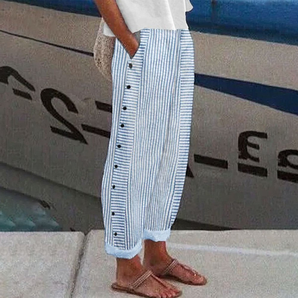 Pantalon bleu populaire à poches latérales