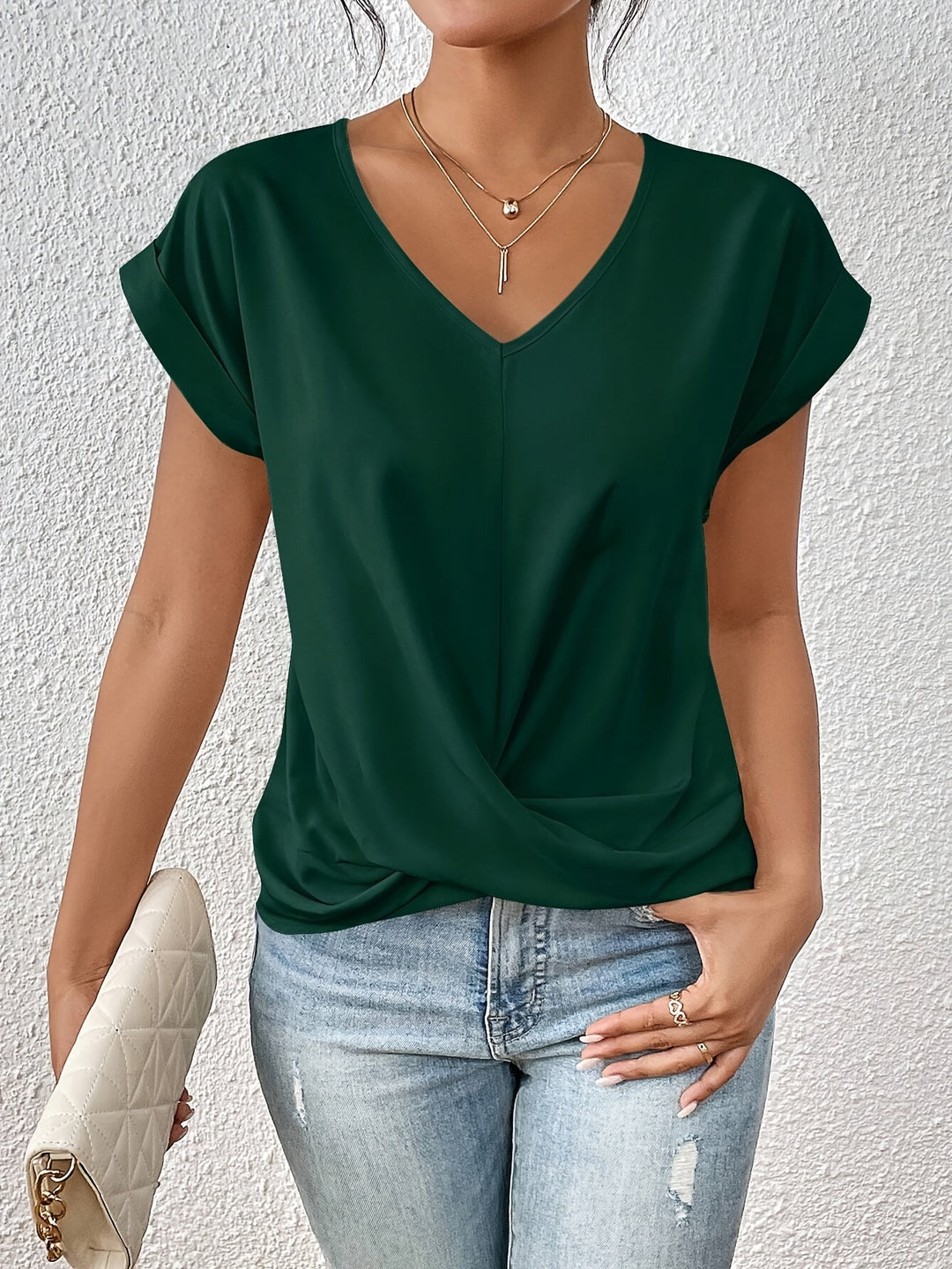 TARA – BLOUSE SIMPLE À COL EN V