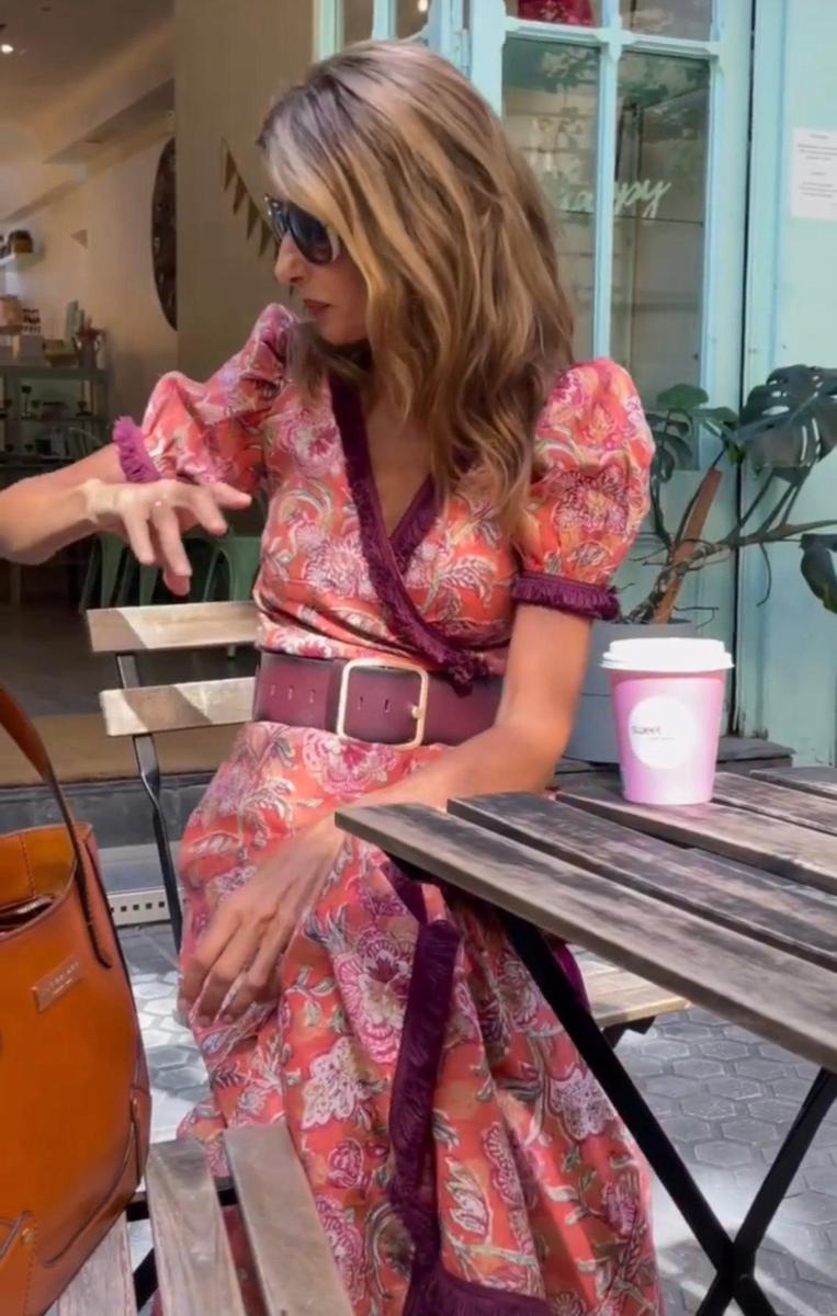 CRISTINE - TENUE LONGUE ROSE ROMANTIQUE