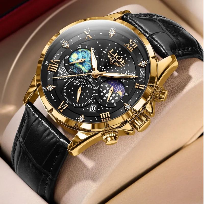 Montre élégante avec phases de lune