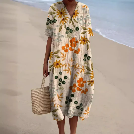 GABRIELA – ROBE DÉCONTRACTÉE À THÈME FLORAL