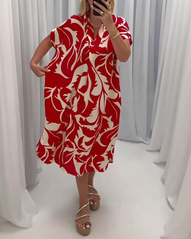 Olma™ | Robe décontractée à imprimé contrasté