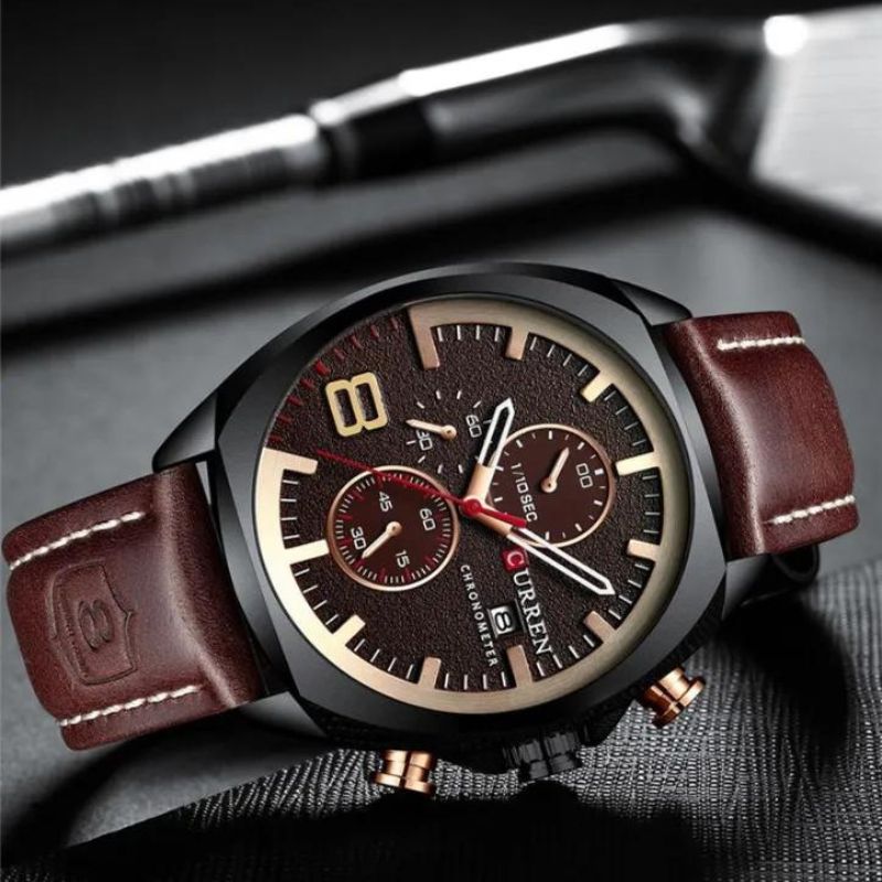 Montre de sport chronographe étanche au design militaire