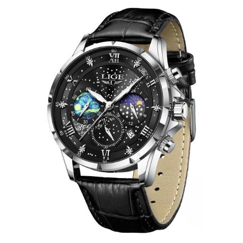 Montre élégante avec phases de lune